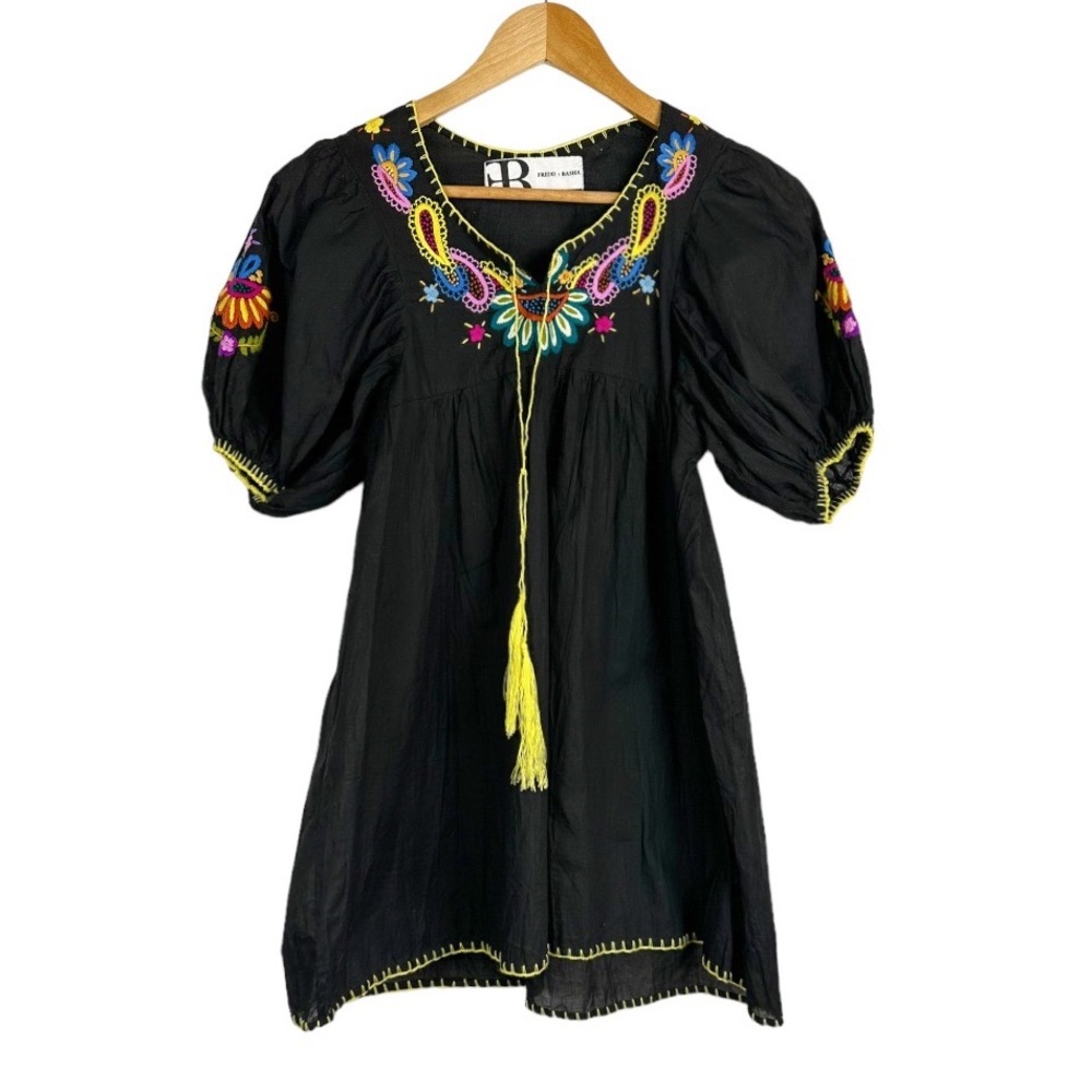 Fredd + Basha Embroidered Tunic Top Size XS
